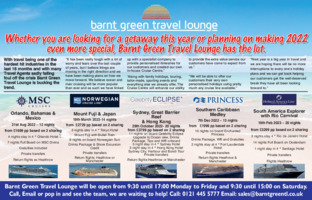 Astwood Travel Lounge Advert