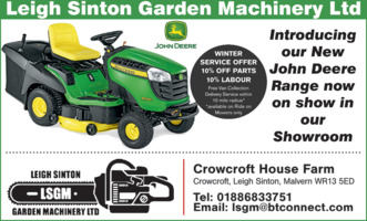 Leigh Sinton Garden Machinery Ltd Advert
