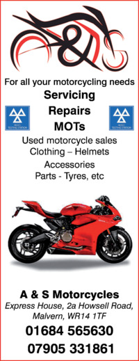 A & S Motorcycle Centre Advert