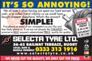 Selecta Tyre Ltd Advert