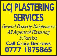 L C J Plastering Services Advert