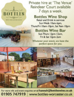 Bottles Wine Bar & Merchants Advert