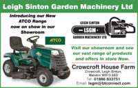 Leigh Sinton Garden Machinery Ltd Advert