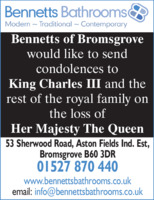 Bennetts of Bromsgrove Ltd Advert