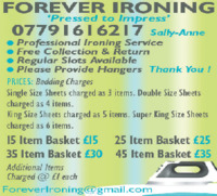 Forever Ironing Advert