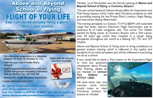 Above And Beyond School Of Flying Advert