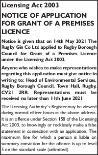 The Rugby Gin Co Ltd Advert