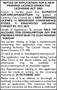Ringwood Convenience Store Advert