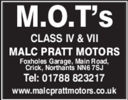 Malc Pratt Motors Advert