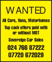 Sovereign Car Sales Advert