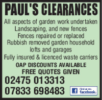 Pauls Clearances Advert