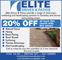 Elite Drives And Patios Advert