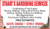 Stuart's Gardening Services Advert
