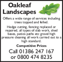 Oak Leaf Landscape Advert