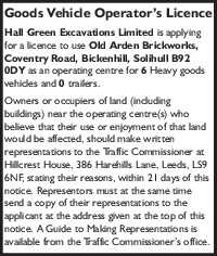 Hall Green Excavations Ltd Advert
