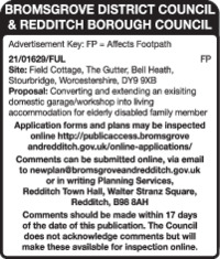Bromsgrove District Council Advert