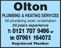 Olton Plumbing & Heating Services Advert