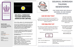 Solihull Borough Talking Newspapers Association Advert