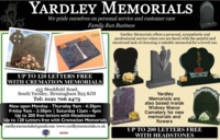 Yardley Memorials Advert