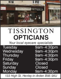 Tissington Opticians Advert