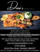 Dinos Pizza And Grill Redditch Ltd Advert