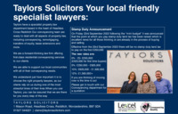 Taylors Solicitors Advert