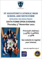 St Augustines Catholic School Advert
