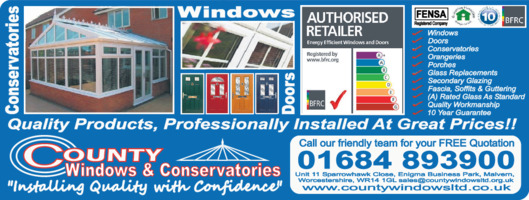 County Windows & Conservatories (Malvern) Ltd Advert